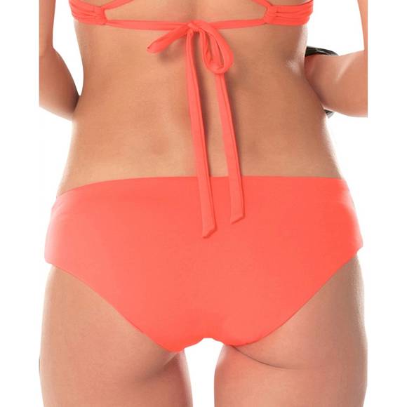 NEW BECCA women's solid hipster bikini bottom in persimmon - Picture 2 of 2